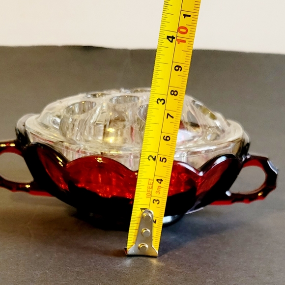 Anchor Hocking Royal Ruby bowl with Flower Frog - Picture 6 of 6